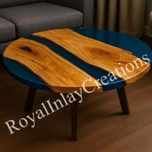 Epoxy Resin Table with Live Edge Wood, Handmade River Coffee Table, Modern Rustic Decor, Durable Custom Wood Furniture, Unique Gift Idea