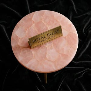 Rose Quartz Table Top: Natural Crystal Slab, Luxury Decor image 1