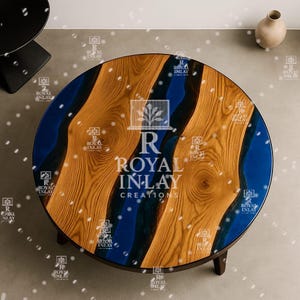 Tablero de mesa de río de resina epoxi hecho a mano: decoración de madera natural para el hogar