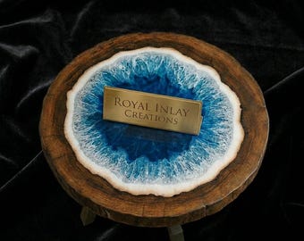 Handmade Epoxy Resin River Tabletop: Custom Wood Dining Table