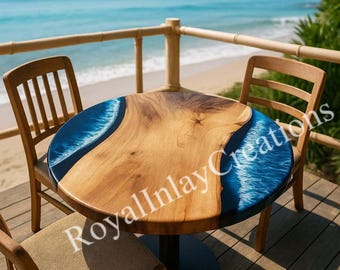 Handmade Live Edge Resin Coffee Table: Modern Wood Decor