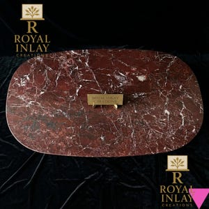 Dessus de table ovale en marbre Rosso Lavanto