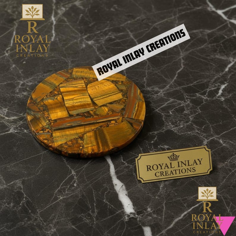 Royal Inlay Creations Tiger Eye Coaster - Thumbnail 4