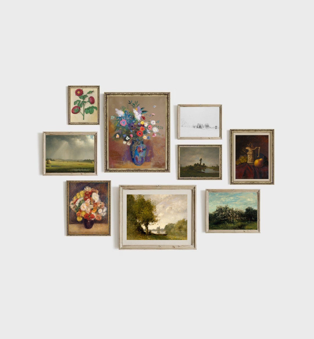 Printable Vintage Gallery Wall Art SET | Antique Prints Warm Aesthetic ...