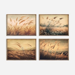 Wild Grass Field Painting: Meadow Landscape Art (Digital Download)
