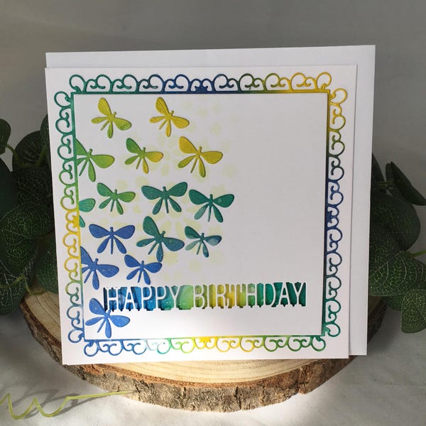 6” x 6” Handcrafted Birthday Card Happy Birthday