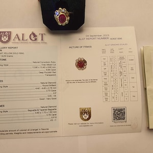 ALGT zertifizierter natürlicher Diamant VS-I1 & Rubinring 6.84 Karat