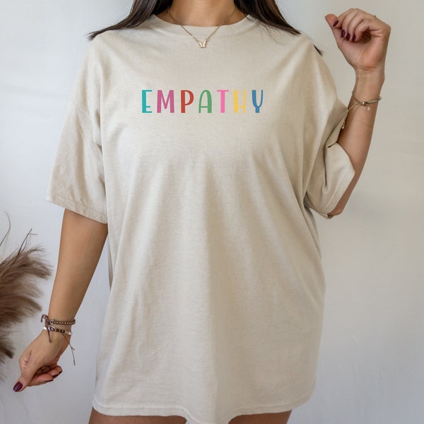 Empatía, camiseta positiva, dulce camisa motivacional con letras coloridas, camisa estética, camisa para chicas y chicos, regalo para amigos