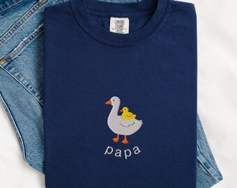 Embroidered Papa Goose Tshirts, Comfort Colors Shirts, Gifts For New Dad, Gifts For Best Dad, Baby Shower Gifts