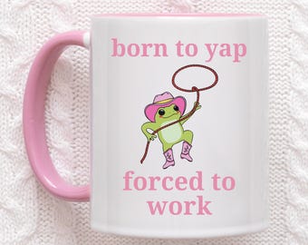 Niedliche, aber nachdenkliche, lustige Kaffeetasse mit Frosch-Motiv, Tassen für Mädchen, Geschenke für Freunde, lustige Geschenke, Meme-Tassen