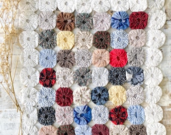Vintage katoenen feedsack-jojopaneel, gemengde kleuren Naaien Knutselen Textielkunst (2)