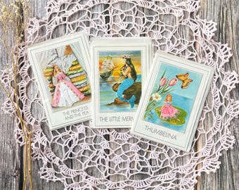 Vintage Hans Christian Anderson textured greeting cards