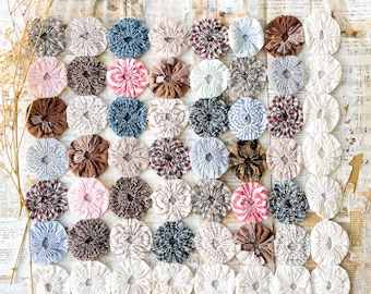 Vintage katoenen feedsack jojo-paneel, gemengde kleuren Naaien Knutselen Textielkunst