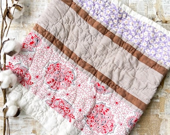 Vintage Feed Sack Quilt Piece, Shabby Cotton Textile Art, Sewing Craft Supply, Cutter Quilt