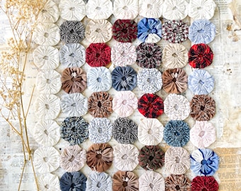 Vintage katoenen feedsack jojo-paneel, gemengde kleuren Naaien Knutselen Textielkunst (3)