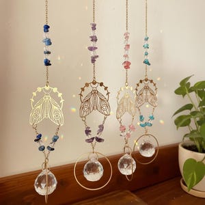 Attrape-soleil SPIRIT Suncatcher pierres naturelles, améthyste lapis quartz - Idéal Cadeau -Suspension - Home Decor - Décoration Boho