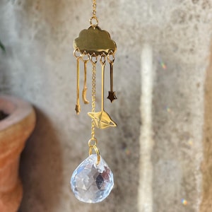 Attrape-soleil DREAM Suncatcher cristal Feng shui - Original gift for the home - Suspension Home Decor - Boho Decoration - Handmade