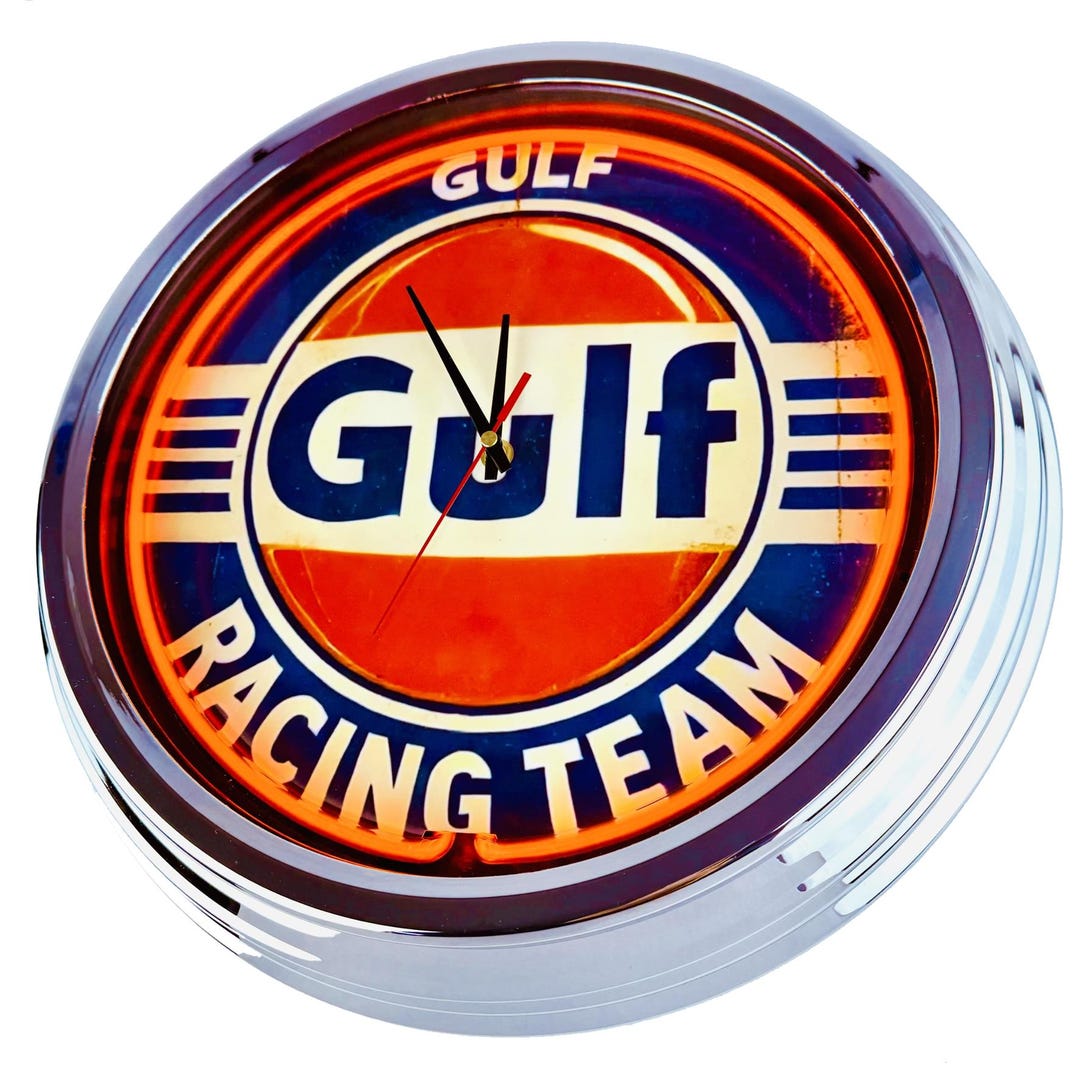 Gulf Racing Team, Large Neon Clock 17
