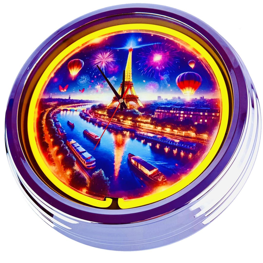 Panneau publicitaire horloge murale néon homme grotte bar Panneau publicitaire horloge murale néon homme grotte bar
