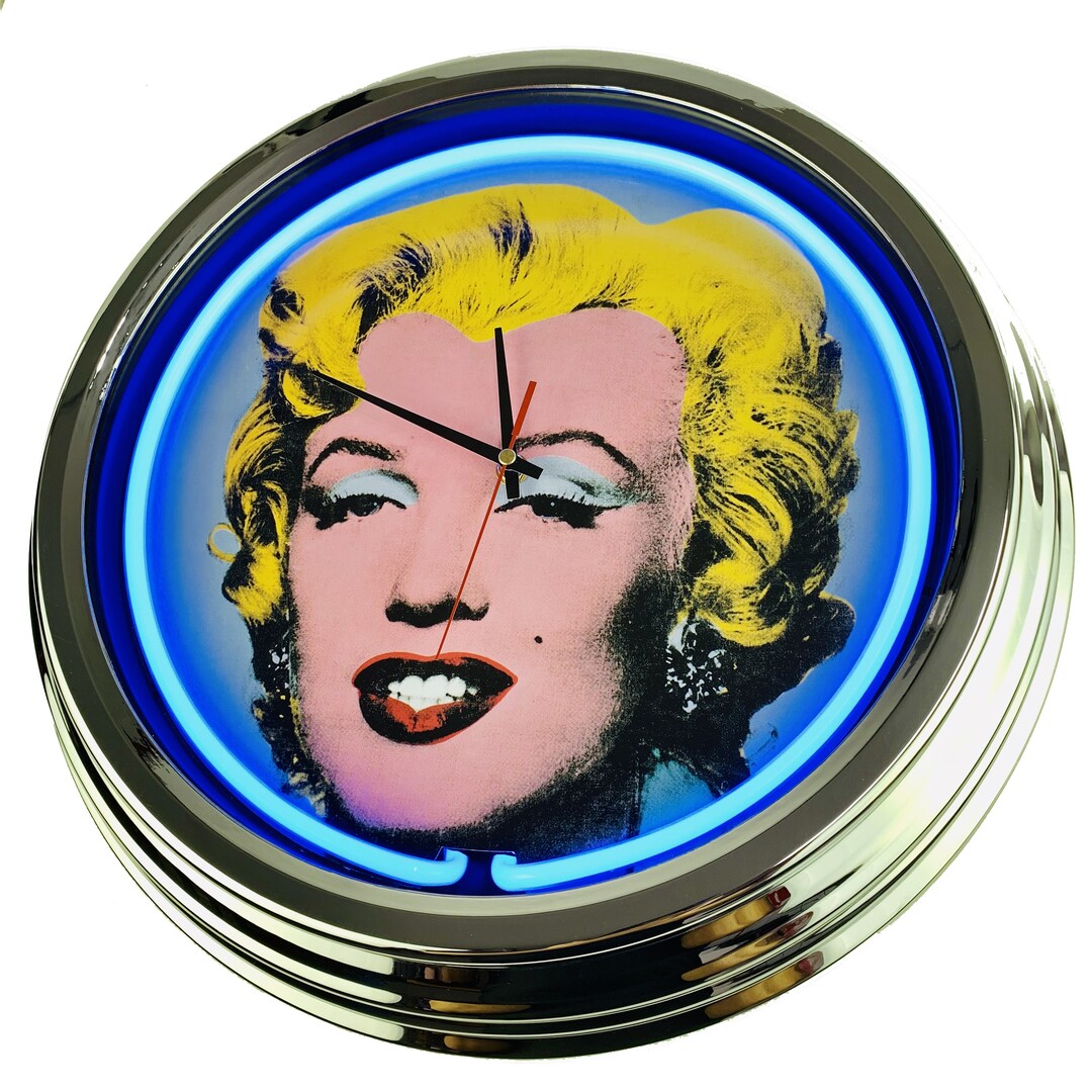 N0204 marilyn Monroe Large Neon Clock 17 Etsy