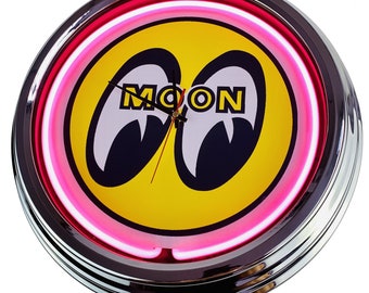 Moon Eyes Large Neon Clock 17