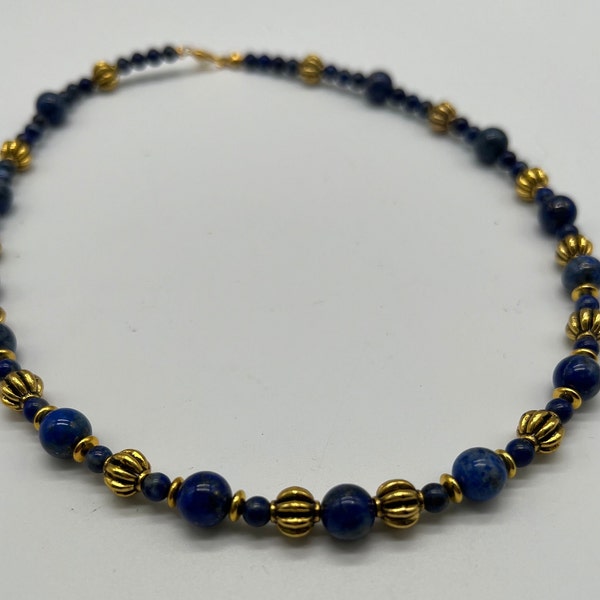 Römisch/Persische/Ägyptische Kette, Antike, Lapislazuli, Gold, für Reenactment Antike