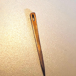 Roman Bronze Needle Antique, Glass Bead Needle Binding, Bronze Age, Roman, Hellenistic, Celtic, Sewing Needle, Bronze