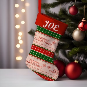 Personalisierter Weihnachtsstrumpf - Individueller Name Weihnachtsdekor - Einzigartiger Weihnachtsstrumpf für Kinder & Erwachsene - Festliches Zuhause - Frohe Weihnachten
