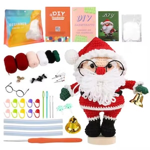 Christmas Crochet Kit – DIY Amigurumi Ornament Set for Beginners | Holiday Crochet Gift | Crochet Kit for Adults & Kids