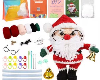 Christmas Amigurumi Crochet Kit – DIY Holiday Ornament Set