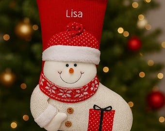 Calze Di Natale A Forma Di Osso Per Gatti - Bodhi2000 - 2 Pezzi Con Babbo Natale E Pupazzo Di Neve - Decorazioni In Lino Con Campanella - Ideali Per Albero, Camino E Parete - 5