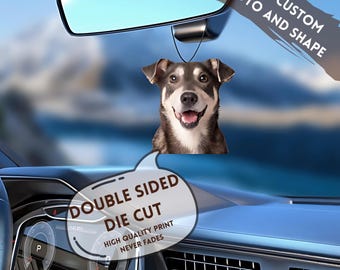 Ambientador de coche personalizado con foto de mascota / Memorial personalizado para perros y gatos
