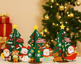 Kit de manualidades de árbol de Navidad de fieltro: adorno navideño para hacer tú mismo, actividad infantil