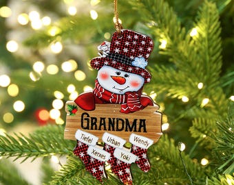 Grandma Christmas Ornament, Grandma Ornament, Christmas Ornament, Custom Ornament, Gift for Grandma, Grandma Gift, Grandparent Ornament