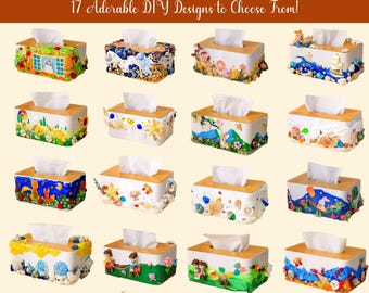 DIY Christmas Tissue Box Craft Kit, Holiday Activity