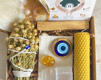 Home Protection Crystal Set - Home Blessing & Smudge Kit - New House Gift
