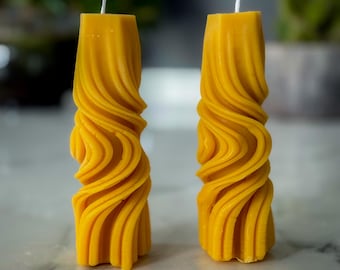 Spiral Pillar Candle, Swirl Shaped Table Candle, Housewarming Gift