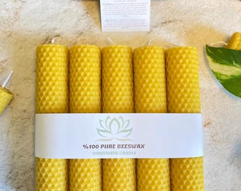 100% Pure Beeswax Candles- Natural Handmade Candle Gift for Relaxation