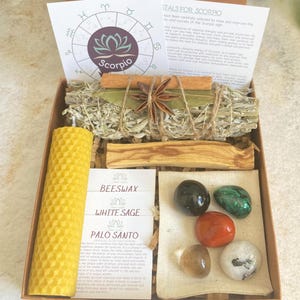Scorpio Zodiac Crystal Set, Astrology Gift,Healing Crystals for Scorpio, Scorpio Birthday Gift, Scorpio Zodiac Gift Box,Crystals for Scorpio