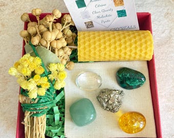 Abundance Crystal Set, Money Manifestation Kit,  Wealth & Prosperity Crystals for Success and Money Energy