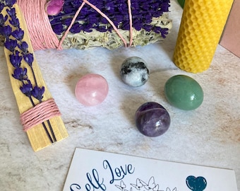 Self Love Crystal Set, Healing Crystals for Emotional Balance & Self Care