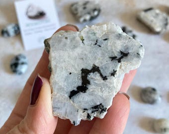 Rainbow Moonstone Slice, Natural Healing Crystal, Tumbled or Raw