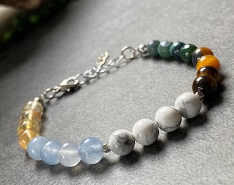 Gemini Zodiac Crystal Bracelet – Natural Gemstones, May Birthday Gift