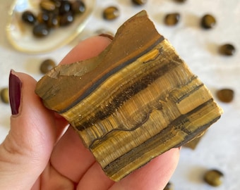 Raw Tigers Eye Crystal, Golden Gemstone, Courage Stone
