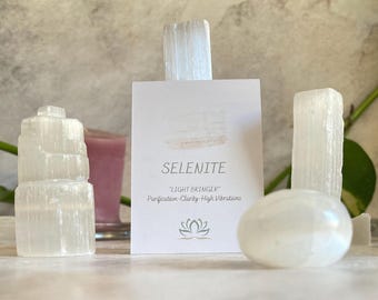 Selenite Crystal Wand, Tumbled or Raw, Energy Cleansing Stone