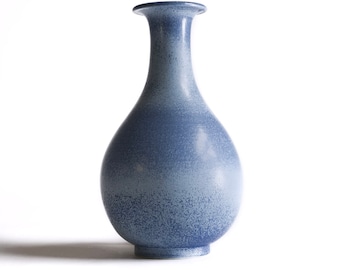 Gunnar Nylund blue stoneware vase for Rörstrand - Swedish MCM 1950s