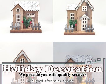 Chalet Christmas Decorations: Luminous Snow House Ornament