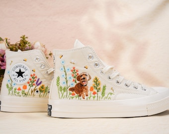 Custom Converse Chuck Taylor Embroidered,Personalized Converse Embroidery Shoes,Custom dog Design,Unique Handmade Gift for Sneaker Lovers