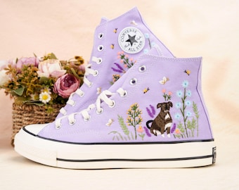Custom Converse Chuck Taylor Embroidered,Personalized Converse Embroidery Shoes,Custom dog Design,Unique Handmade Gift for Sneaker Lovers