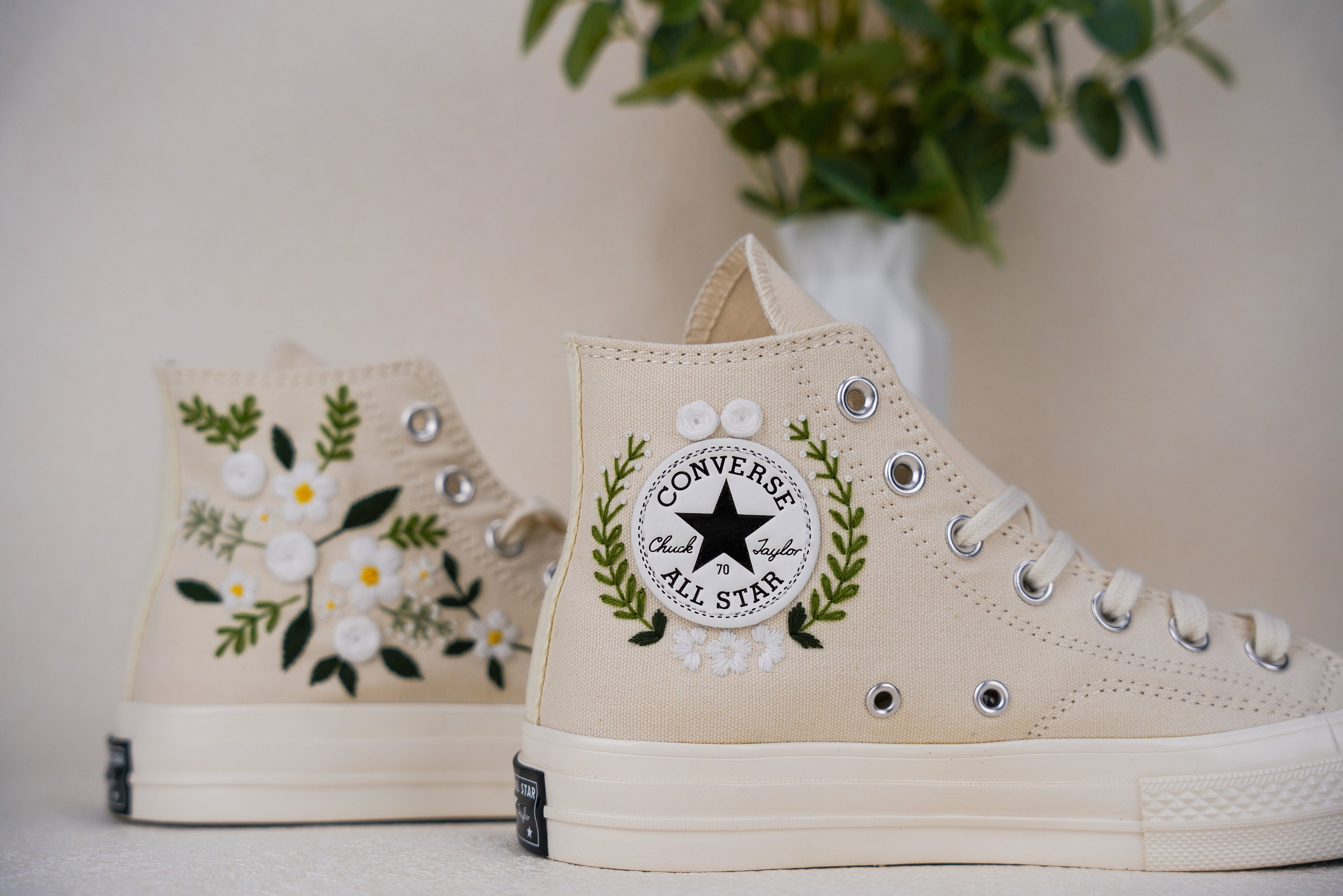 Custom Converse Chuck Taylor Embroidered embroidered Converse Custom Wedding Flowers embroidered Snake Converse personalized Bride Sneakers Etsy